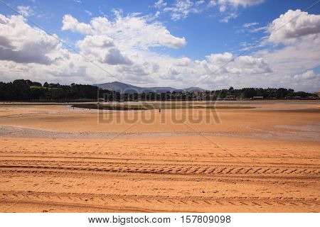 View of the El Puntal beach in Somo Santander. Spain
