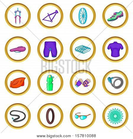 Bicycling vector set in cartoon style isolated on white background