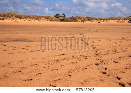 View of the El Puntal beach in Somo Santander. Spain