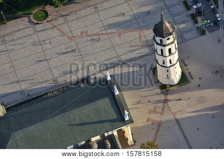 Aerial view of Vilnius Old Town Lithuania. In 1994 the Vilnius Old Town was included in the UNESCO World Heritage List.