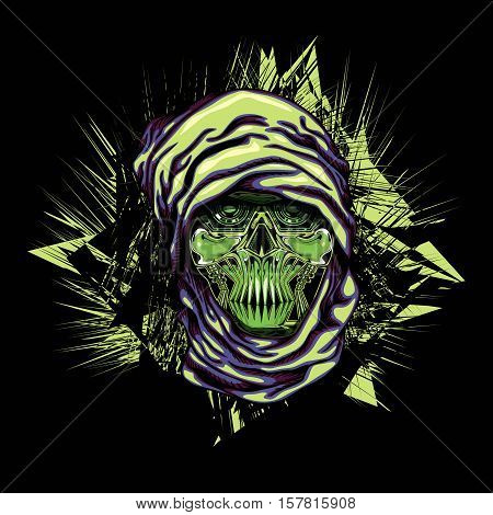 Robotic Skull with Head Scarf Dakar Adventure Cyborg Machine