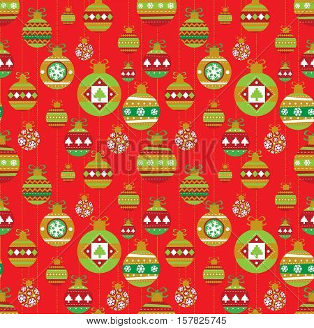 Holiday seamless background with christmas balls