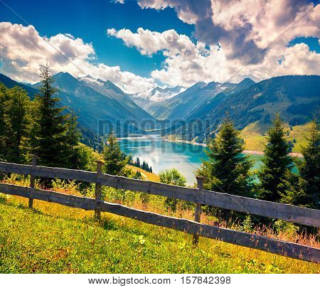 Colorful Summer Morning On The Speicher Durlassboden Lake