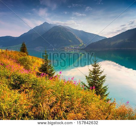 Colorful Summer Morning In The Resia (reschensee) Lake