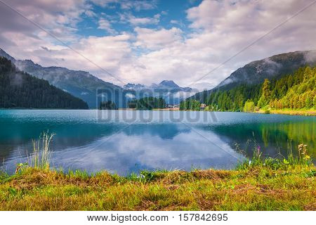 Colorful Summer Morning On The Champferersee Lake