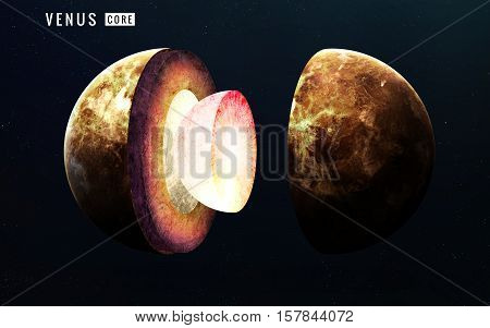 Venus inner structure. Elements of this image furnished by NASA