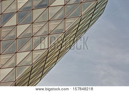 Antwerp Belgium - October 2016: The new Port House in Antwerp repurposes renovates into a new headaquarters for the port creates by Zaha Hadid her last project
