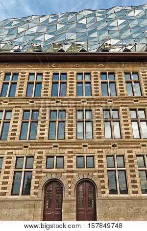 Antwerp Belgium - October 2016: The new Port House in Antwerp repurposes renovates into a new headaquarters for the port creates by Zaha Hadid her last project