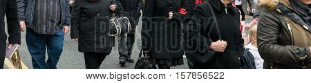 The Remembrance Parade On Remembrance Sunday 2016 In Wrexham Wales.