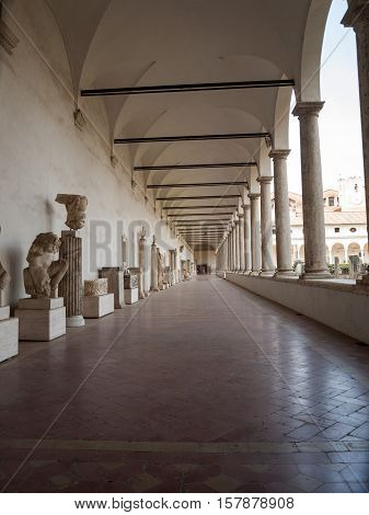ROME, ITALY - JUNE 12, 2015: The baths of Diocletian (Thermae Diocletiani) in Rome. Italy