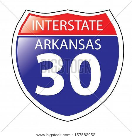 Layered artwork of Arkansas I-30 Interstate Sign