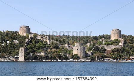 Rumelian Castle in Bosphorus Strait Coast of Istanbul City Turkey