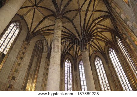 inside the Church of Jacobins in Toulouse France
