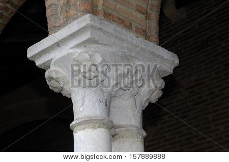 sculptures in the Cloister Church of Jacobins in Toulouse France