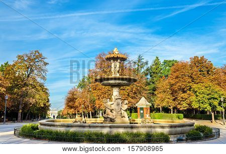 Alcachofa Fountain in the Buen Retiro Park - Madrid, Spain