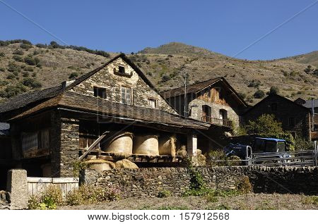 Typical House of Arros de Cardos LLeida province Catalonia Spain