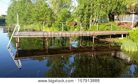 Summer Landscape water nature green rest on the river