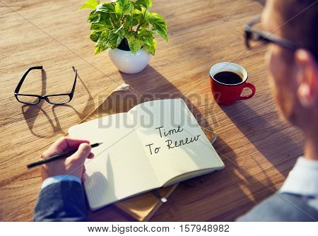 Time to Renew Try Again Restart Motivation Never Give Up Concept
