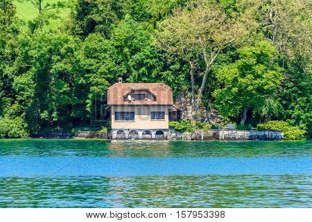 Waterview on Swiss village near Lucerne, Switzerland.