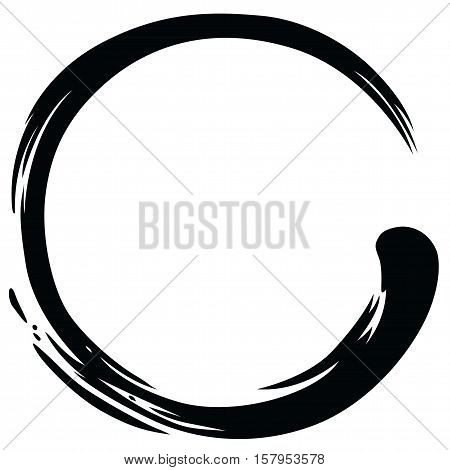 Zen Circle Paint Brush Stroke Vector Illustration