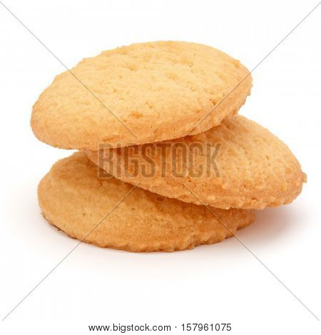 stacked short pastry cookies isolated on white background