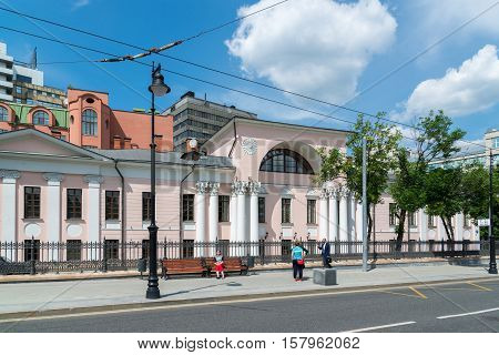 Moscow, Russia - June 02.2016. Former estate of Lobanov-Rostovsky is architectural monument on a Myasnitskaya Street