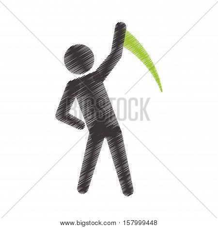 drawing colored silhouette man artistics gymnatic vector illustration eps 10