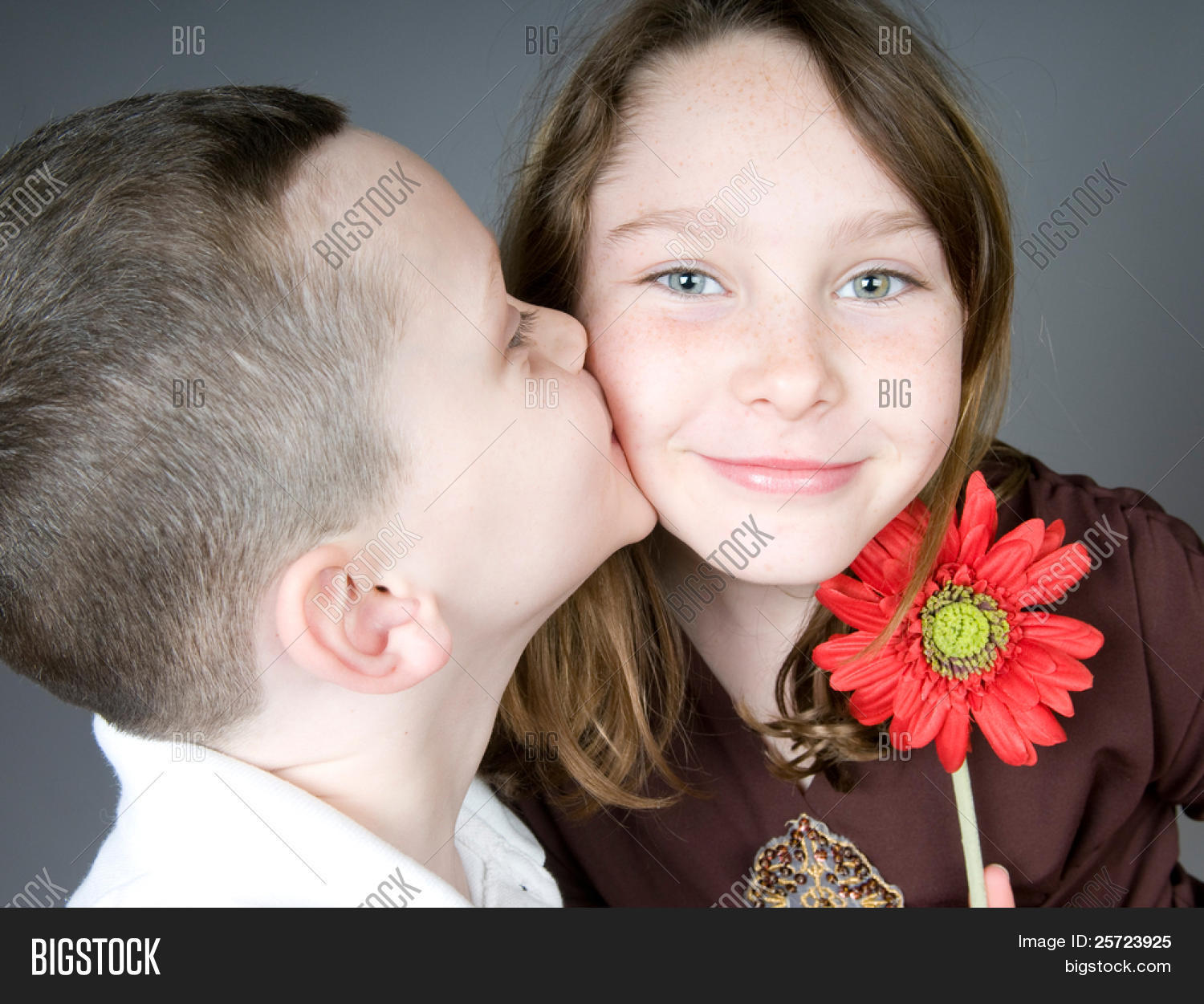 Young Boy Kissing Girl Image & Photo (Free Trial) Bigstock