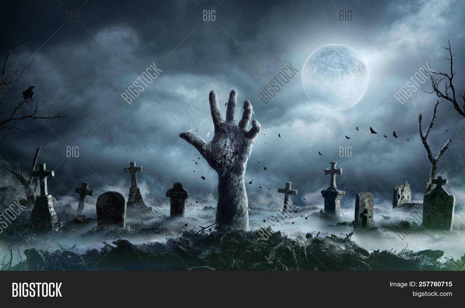 Zombie Hand Rising Out Image & Photo (Free Trial) Bigstock