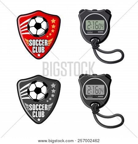 Vector Illustration Of Soccer And Gear Symbol. Collection Of Soccer And Tournament Vector Icon For S