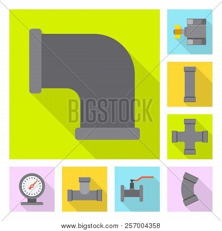 Isolated Object Of Pipe And Tube Logo. Set Of Pipe And Pipeline Stock Symbol For Web.