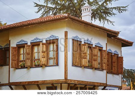 Windows Of An Old House In Plovdiv, Bulgaria
