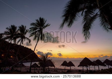 Sun Rising Sky At Koh Tao Surathani Southern Of Thailand