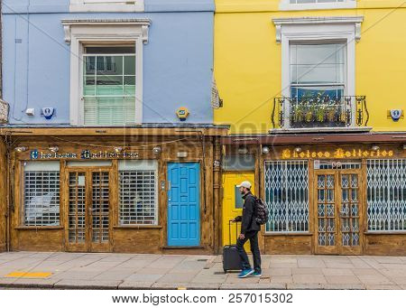 London. August 2018. A View Of The Colorful Portabello Road In London