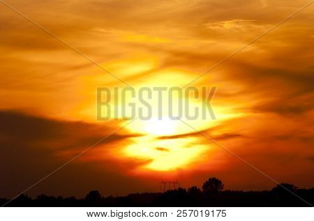 Colorful Cirrostratus Sunset In The Australian Outback