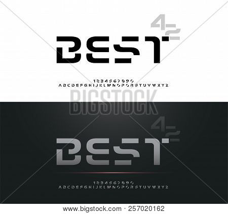 Technology Alphabet Silver Metallic Designs For Logo, Poster, Invitation. Exclusive Letters Typograp