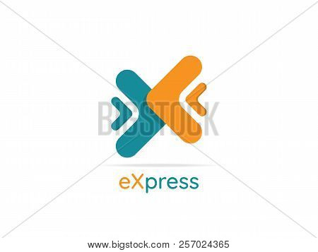 Logistic Delivery Courier Service Logo. Money Finance Connection