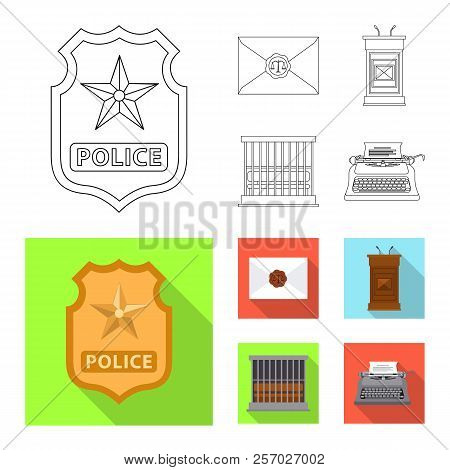 Vector Design Of Law And Lawyer Logo. Set Of Law And Justice Vector Icon For Stock.