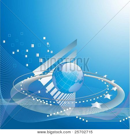 Blue Abstract Background mit Globus