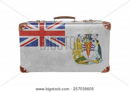 Vintage Suitcase With British Antartic Territory Flag