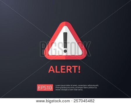 Attention Warning Alert Sign With Exclamation Mark Symbol. Shiel