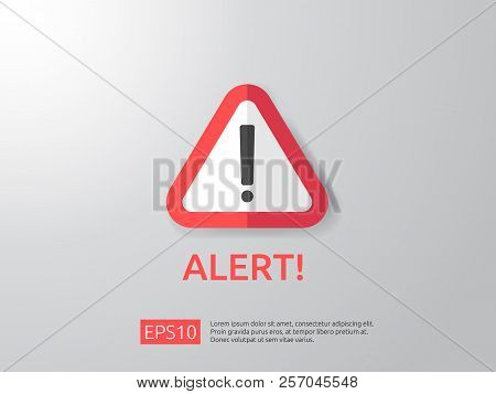 Attention Warning Alert Sign With Exclamation Mark Symbol. Shiel