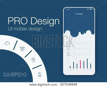 Weather Ui. Material Design. Stock Vector Illustration