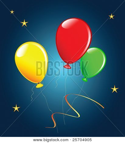 Tatil balonlar. Vektör Illustration. Tamamen düzenlenebilir.