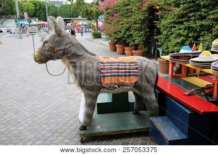 9-2-2018 Los Angeles, CA: Olvera Street in los angeles ca. a historical area featuring Mexican heritage and trinkets for sale to tourist. 