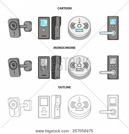 Isolated Object Of Cctv And Camera Symbol. Collection Of Cctv And System Stock Symbol For Web.