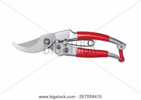 Used High Quality Pruning Shears On Isolated White Background. Clipping Paths Added.
