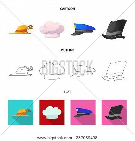 Vector Illustration Of Headwear And Cap Symbol. Collection Of Headwear And Accessory Stock Vector Il