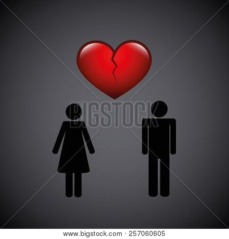 Separation Between Man And Woman Pictogram Vector Illustration Eps20