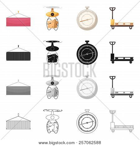 Vector Illustration Of Goods And Cargo Icon. Set Of Goods And Warehouse Stock Symbol For Web.
